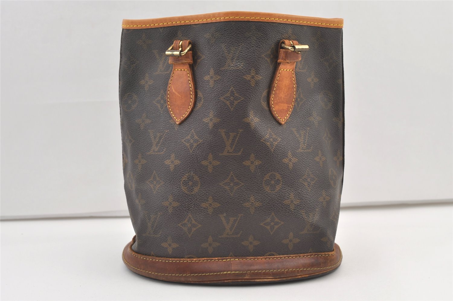 Authentic Louis Vuitton Monogram Bucket PM Shoulder Tote Bag M42238 Junk 0985K