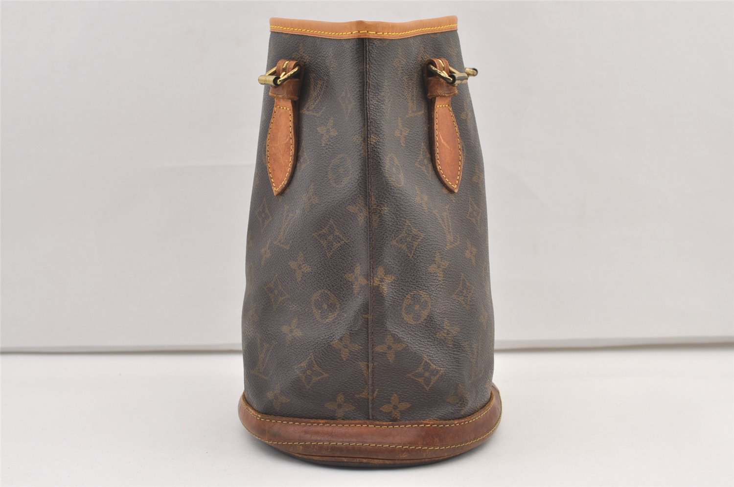 Authentic Louis Vuitton Monogram Bucket PM Shoulder Tote Bag M42238 Junk 0985K