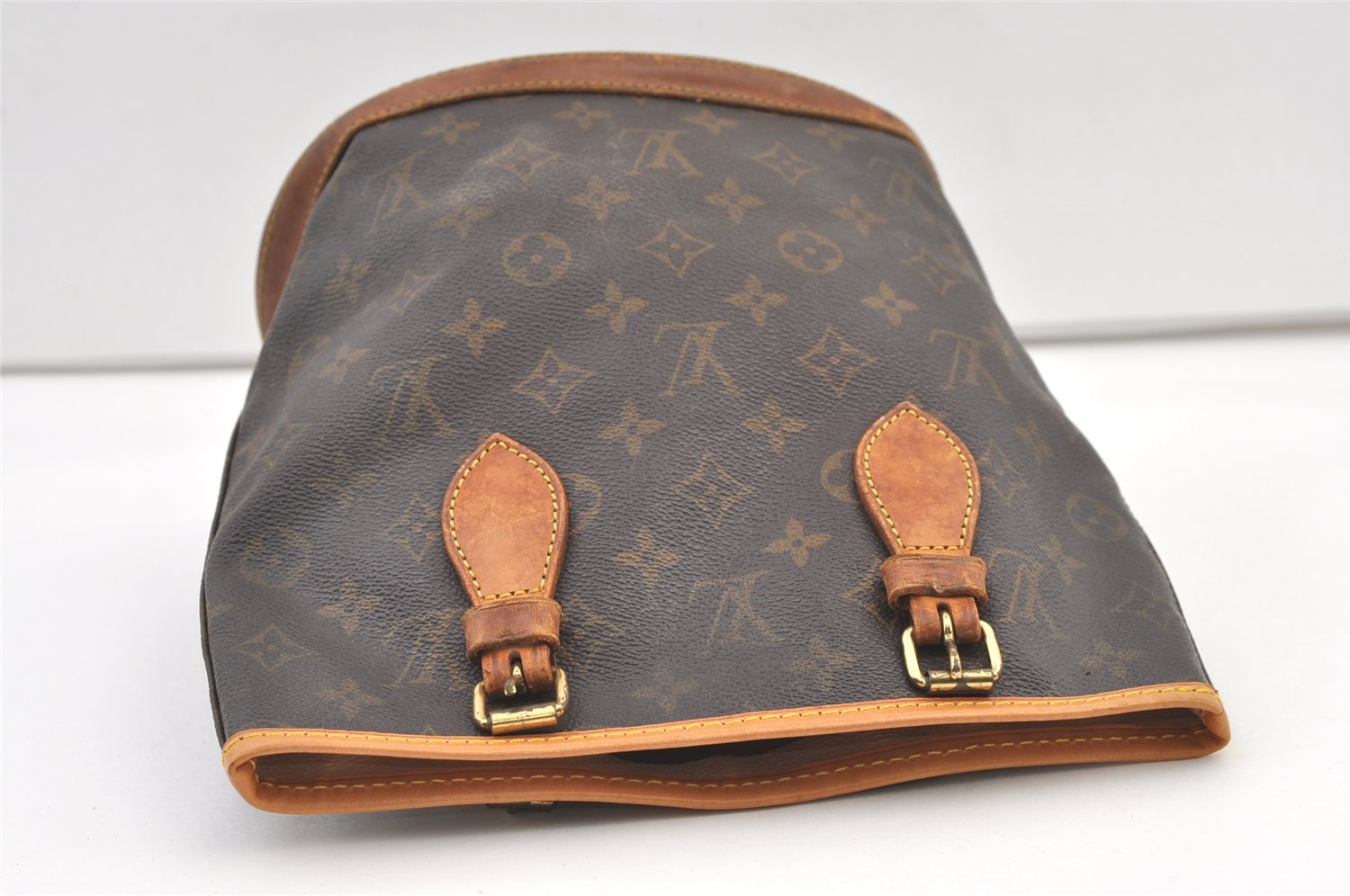 Authentic Louis Vuitton Monogram Bucket PM Shoulder Tote Bag M42238 Junk 0985K