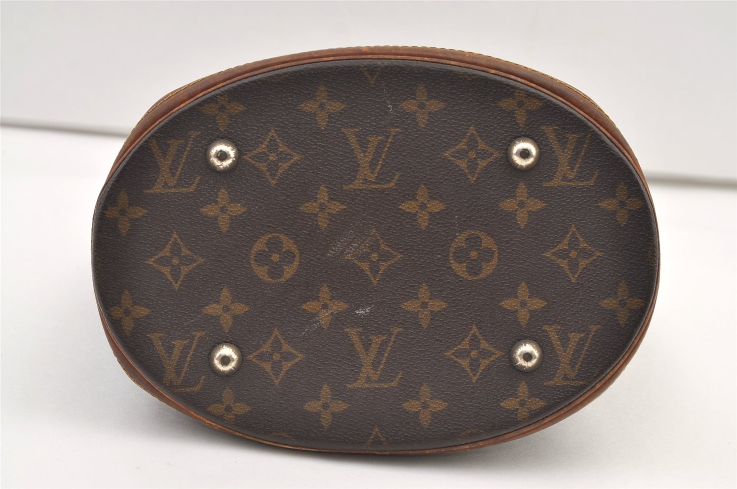 Authentic Louis Vuitton Monogram Bucket PM Shoulder Tote Bag M42238 Junk 0985K