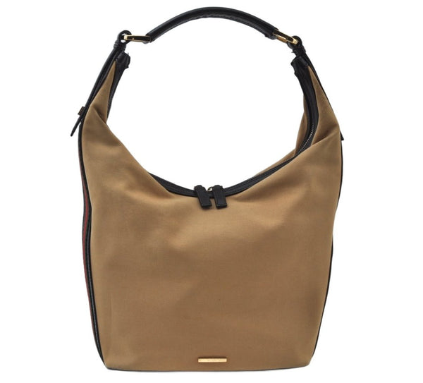 Authentic GUCCI Web Sherry Line Shoulder Bag Canvas Leather 0014288 Beige 0986J