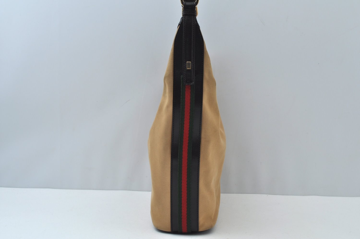 Authentic GUCCI Web Sherry Line Shoulder Bag Canvas Leather 0014288 Beige 0986J