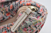 Authentic FENDI Zucchino Flower Shoulder Tote Bag Canvas Leather Pink 0987I