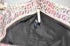 Authentic FENDI Zucchino Flower Shoulder Tote Bag Canvas Leather Pink 0987I