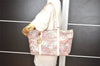 Authentic FENDI Zucchino Flower Shoulder Tote Bag Canvas Leather Pink 0987I