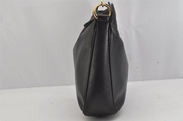 Authentic GUCCI Bamboo Vintage Shoulder Hand Bag Purse Leather Black Junk 0987K