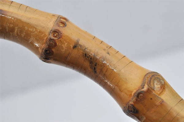 Authentic GUCCI Bamboo Vintage Shoulder Hand Bag Purse Leather Black Junk 0987K