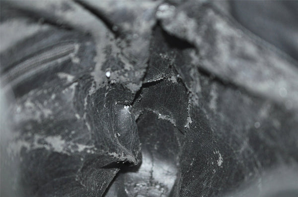 Authentic GUCCI Bamboo Vintage Shoulder Hand Bag Purse Leather Black Junk 0987K