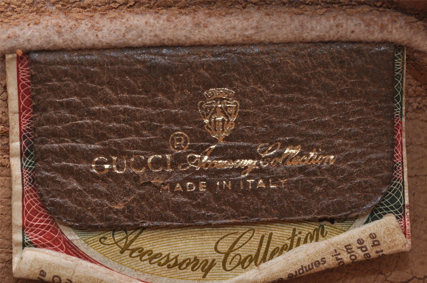 Authentic GUCCI Web Sherry Line Clutch Hand Bag Purse GG PVC Leather Brown 0988I