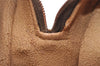 Authentic GUCCI Web Sherry Line Clutch Hand Bag Purse GG PVC Leather Brown 0988I