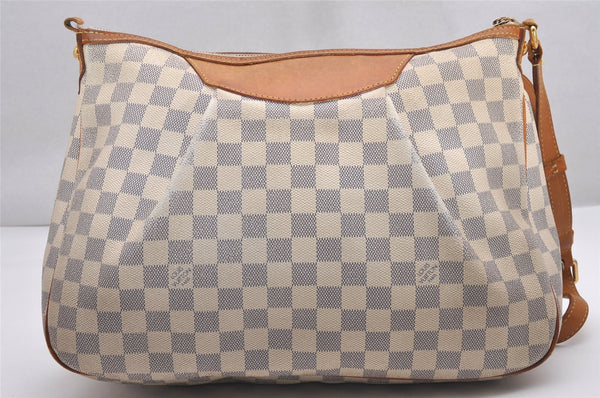 Authentic Louis Vuitton Damier Azur Siracusa MM N41112 Shoulder Bag Junk 0988J