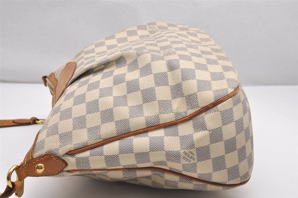 Authentic Louis Vuitton Damier Azur Siracusa MM N41112 Shoulder Bag Junk 0988J