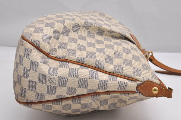Authentic Louis Vuitton Damier Azur Siracusa MM N41112 Shoulder Bag Junk 0988J