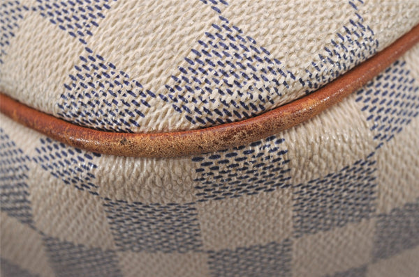 Authentic Louis Vuitton Damier Azur Siracusa MM N41112 Shoulder Bag Junk 0988J