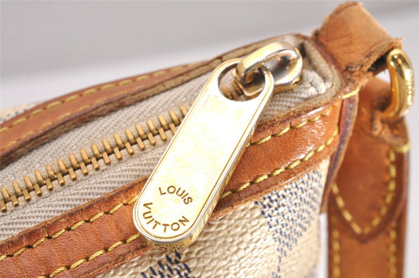 Authentic Louis Vuitton Damier Azur Siracusa MM N41112 Shoulder Bag Junk 0988J