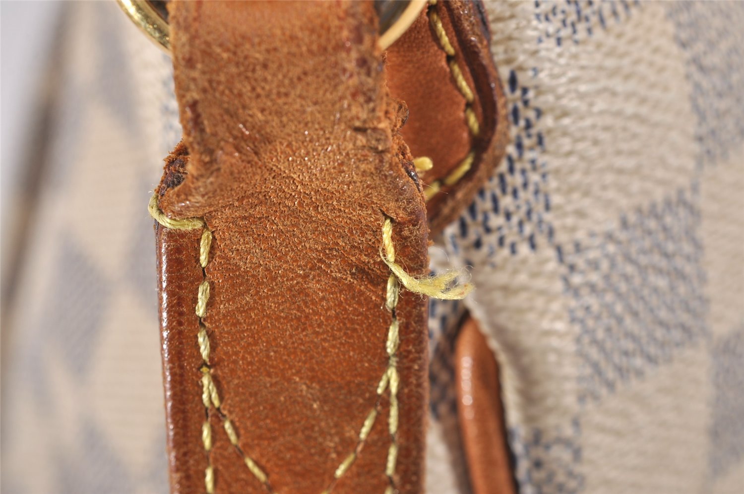 Authentic Louis Vuitton Damier Azur Siracusa MM N41112 Shoulder Bag Junk 0988J