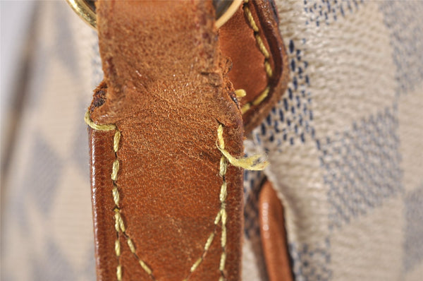 Authentic Louis Vuitton Damier Azur Siracusa MM N41112 Shoulder Bag Junk 0988J