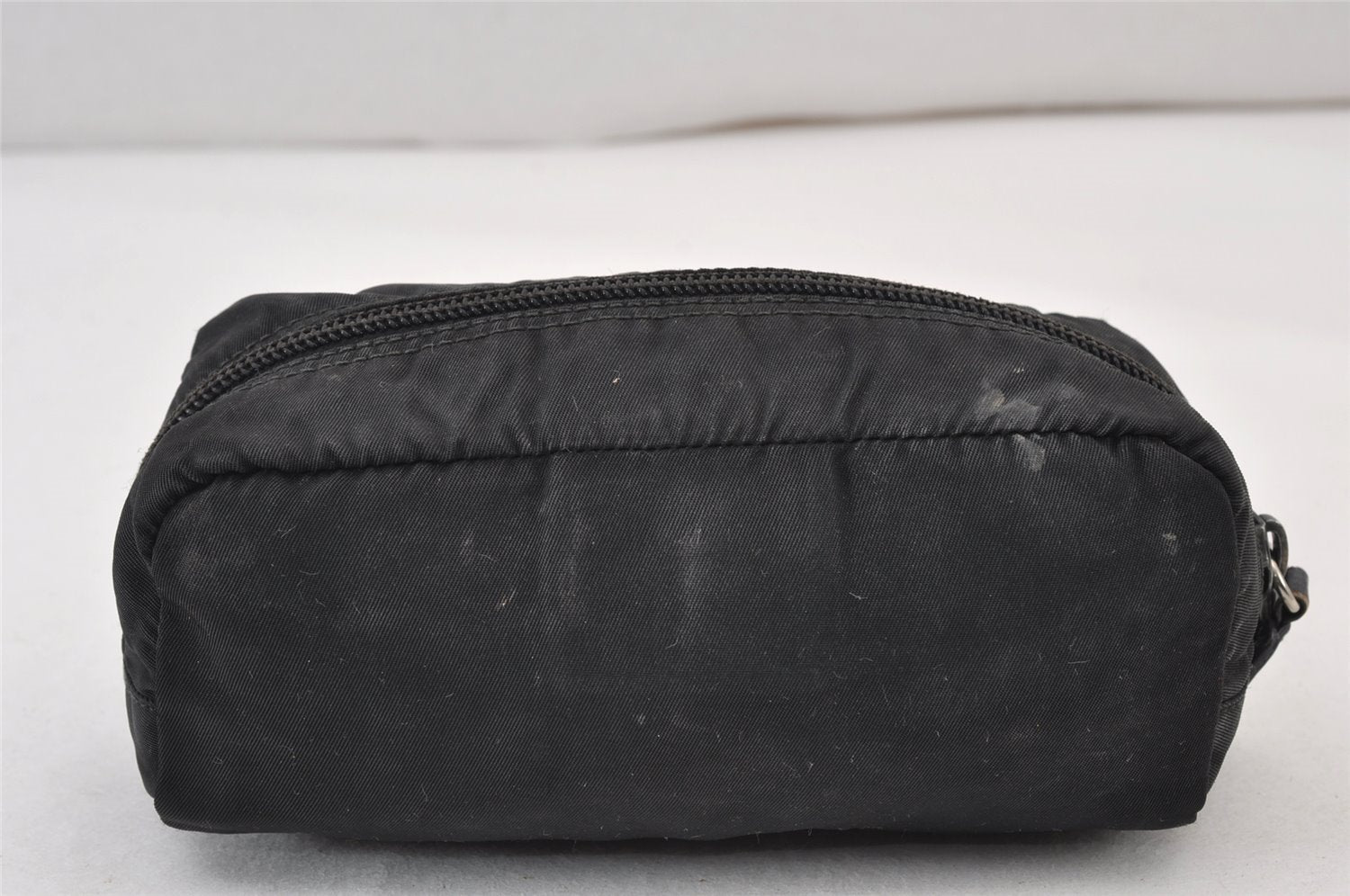 Authentic PRADA Vintage Nylon Leather Pouch Purse Black 0988K