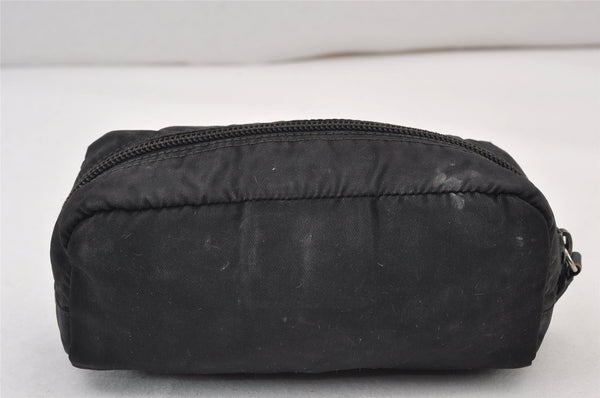Authentic PRADA Vintage Nylon Leather Pouch Purse Black 0988K