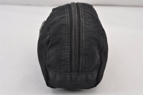Authentic PRADA Vintage Nylon Leather Pouch Purse Black 0988K