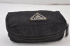 Authentic PRADA Vintage Nylon Leather Pouch Purse Black 0988K