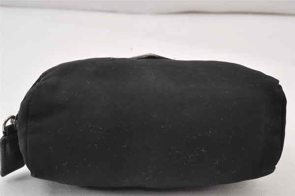 Authentic PRADA Vintage Nylon Leather Pouch Purse Black 0988K