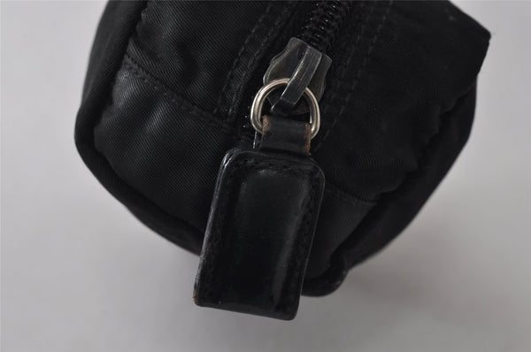 Authentic PRADA Vintage Nylon Leather Pouch Purse Black 0988K