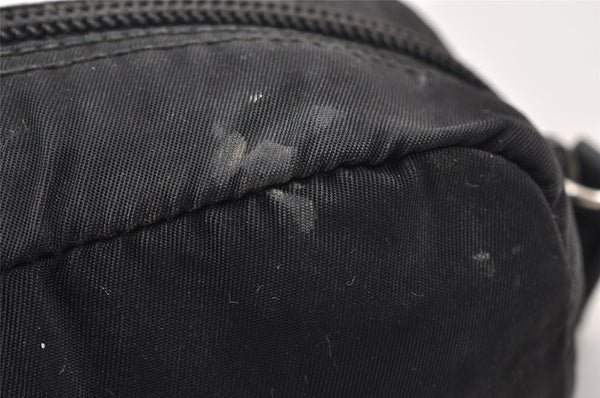 Authentic PRADA Vintage Nylon Leather Pouch Purse Black 0988K