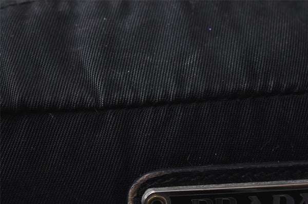 Authentic PRADA Vintage Nylon Leather Pouch Purse Black 0988K