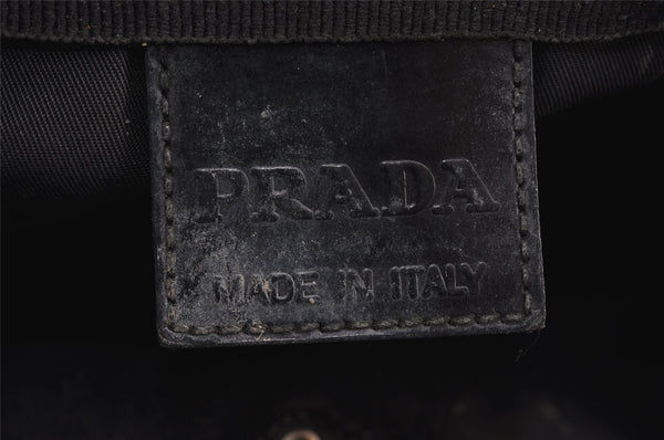 Authentic PRADA Vintage Nylon Leather Pouch Purse Black 0988K