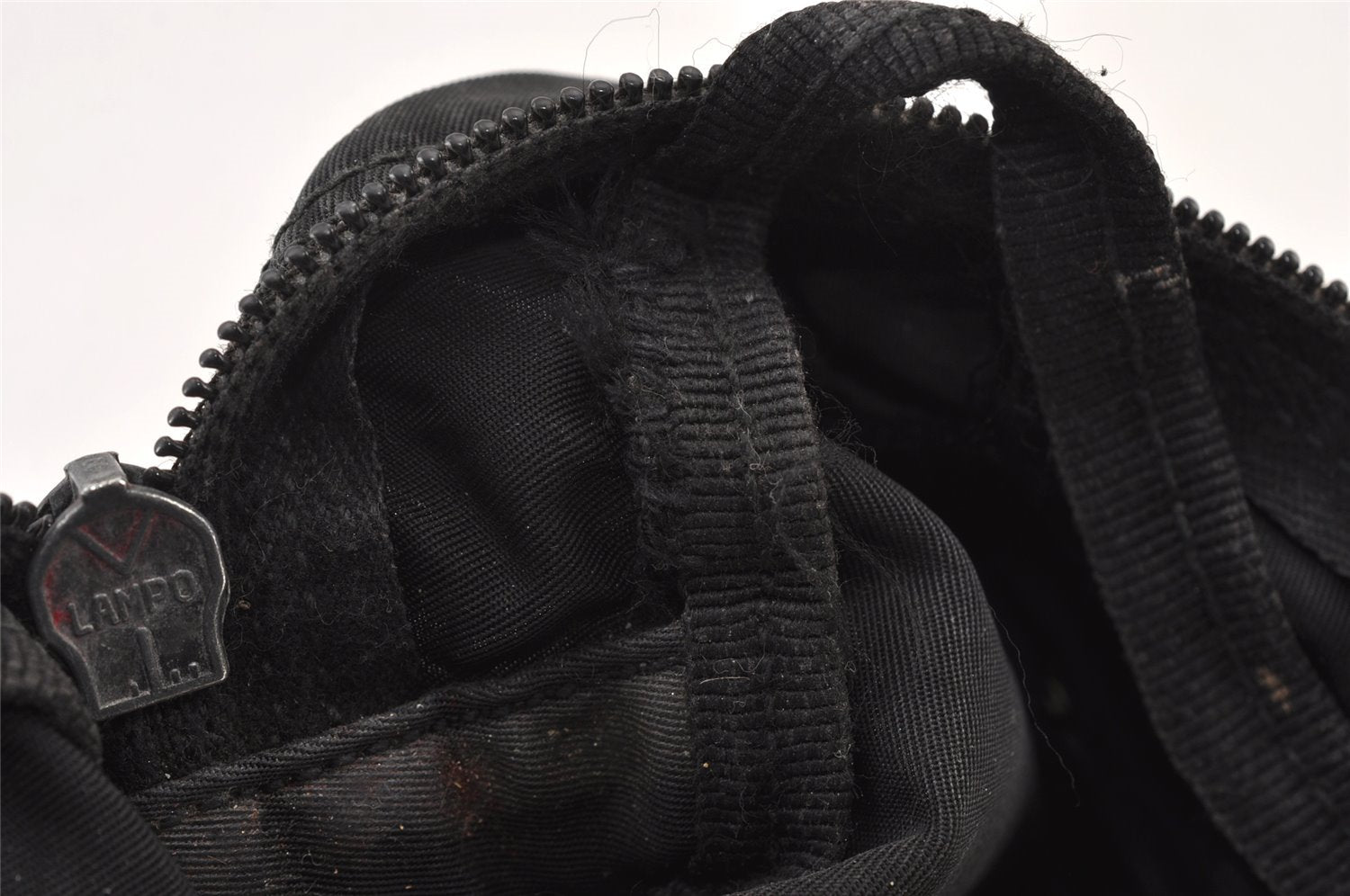Authentic PRADA Vintage Nylon Leather Pouch Purse Black 0988K