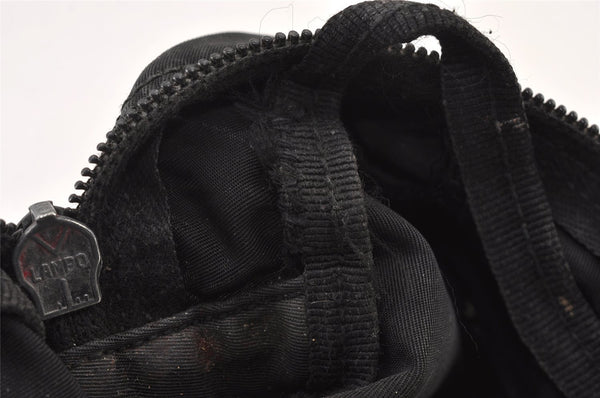 Authentic PRADA Vintage Nylon Leather Pouch Purse Black 0988K