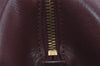 Authentic Cartier Vintage Hand Boston Bag Purse Leather Bordeaux Red 0989I