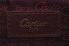 Authentic Cartier Vintage Hand Boston Bag Purse Leather Bordeaux Red 0989I