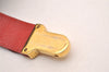 Authentic FENDI Leopard Accessory Pouch Purse Canvas Leather Brown Red 0990I