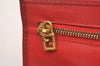 Authentic FENDI Leopard Accessory Pouch Purse Canvas Leather Brown Red 0990I