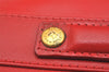 Authentic FENDI Leopard Accessory Pouch Purse Canvas Leather Brown Red 0990I
