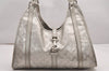Authentic GUCCI GG Imprime Joy Shoulder Bag GG PVC Leather 203494 Silver 0992J