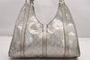 Authentic GUCCI GG Imprime Joy Shoulder Bag GG PVC Leather 203494 Silver 0992J