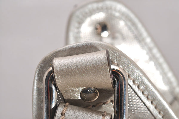 Authentic GUCCI GG Imprime Joy Shoulder Bag GG PVC Leather 203494 Silver 0992J