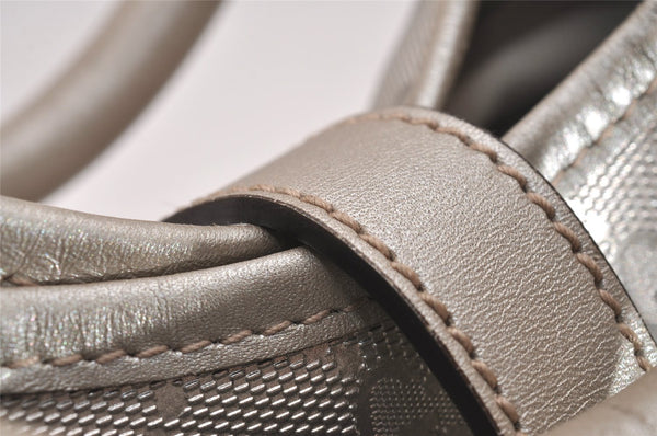 Authentic GUCCI GG Imprime Joy Shoulder Bag GG PVC Leather 203494 Silver 0992J