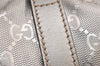 Authentic GUCCI GG Imprime Joy Shoulder Bag GG PVC Leather 203494 Silver 0992J