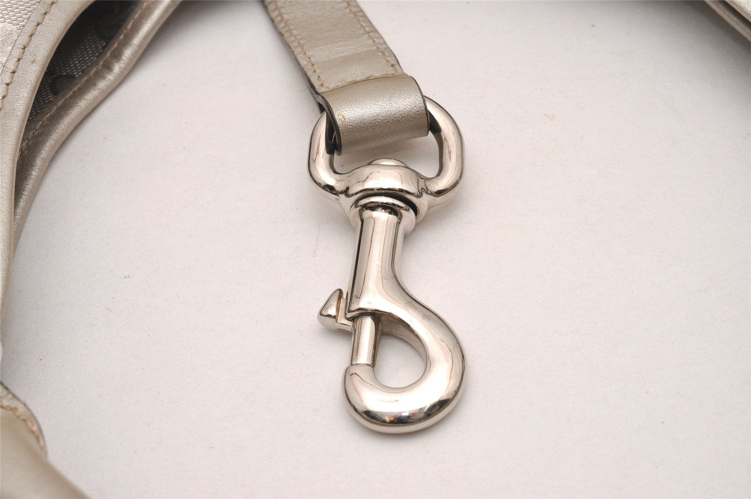 Authentic GUCCI GG Imprime Joy Shoulder Bag GG PVC Leather 203494 Silver 0992J