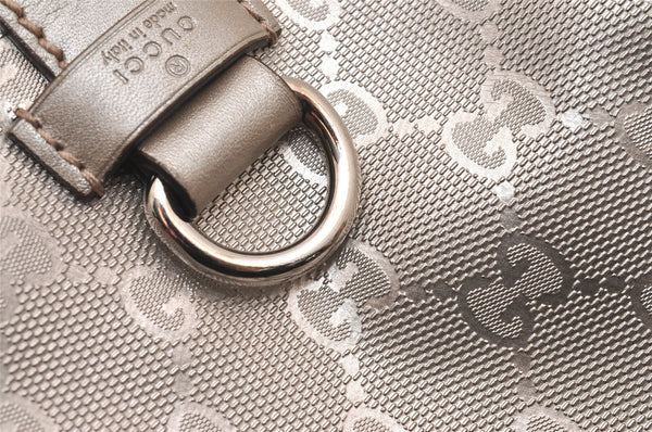 Authentic GUCCI GG Imprime Joy Shoulder Bag GG PVC Leather 203494 Silver 0992J