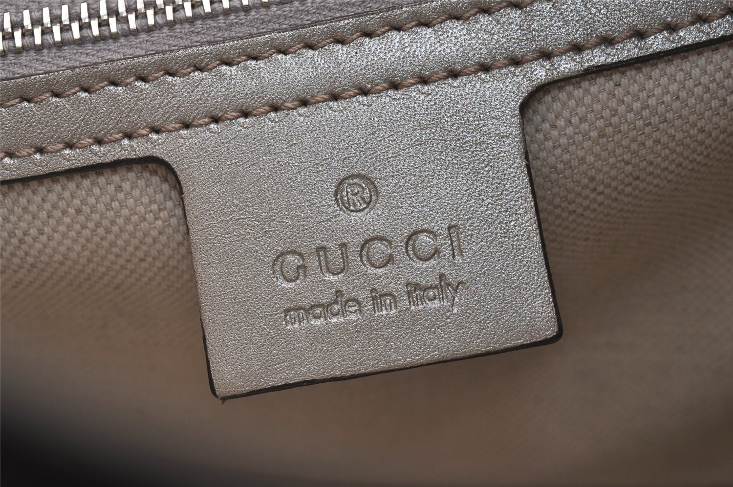 Authentic GUCCI GG Imprime Joy Shoulder Bag GG PVC Leather 203494 Silver 0992J