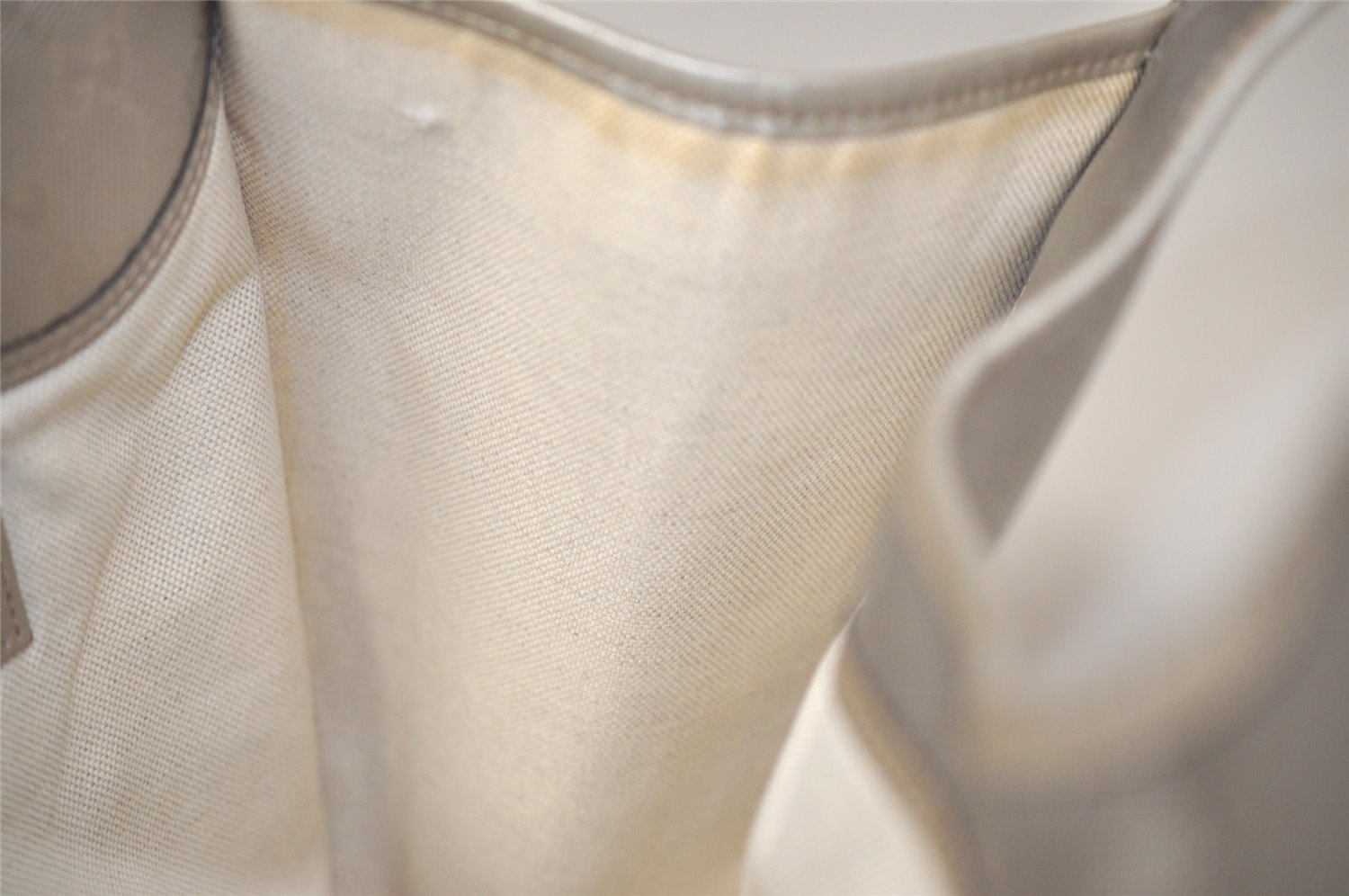 Authentic GUCCI GG Imprime Joy Shoulder Bag GG PVC Leather 203494 Silver 0992J