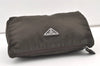 Authentic PRADA Vintage Nylon Leather Pouch Purse Khaki Green 0992K