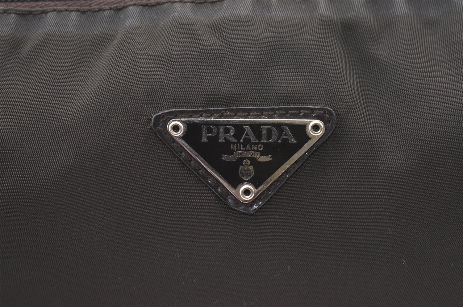 Authentic PRADA Vintage Nylon Leather Pouch Purse Khaki Green 0992K