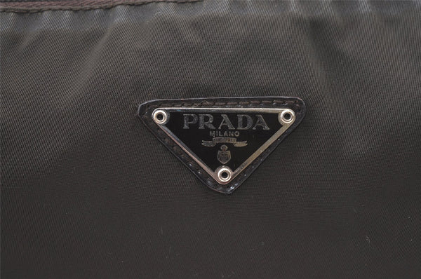 Authentic PRADA Vintage Nylon Leather Pouch Purse Khaki Green 0992K