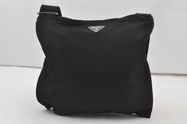 Authentic PRADA Nylon Tessuto Leather Shoulder Cross Body Bag Purse Black 0993J